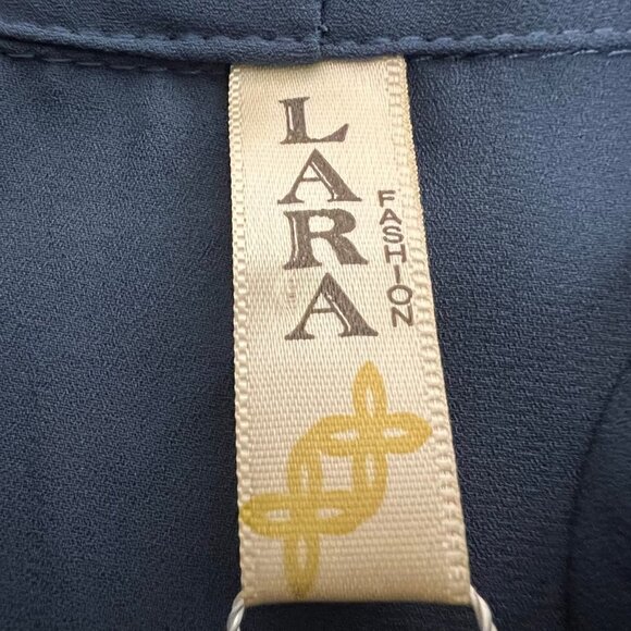 Lara Fashion Womens Dusty Navy V-Neck Sleeveless Pullover Top Size Small New - Picture 9 of 10